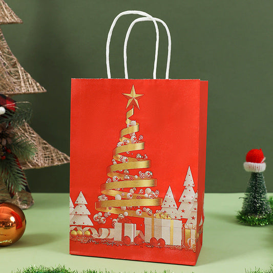 Creative Christmas Kraft Paper Gift Handbag Set