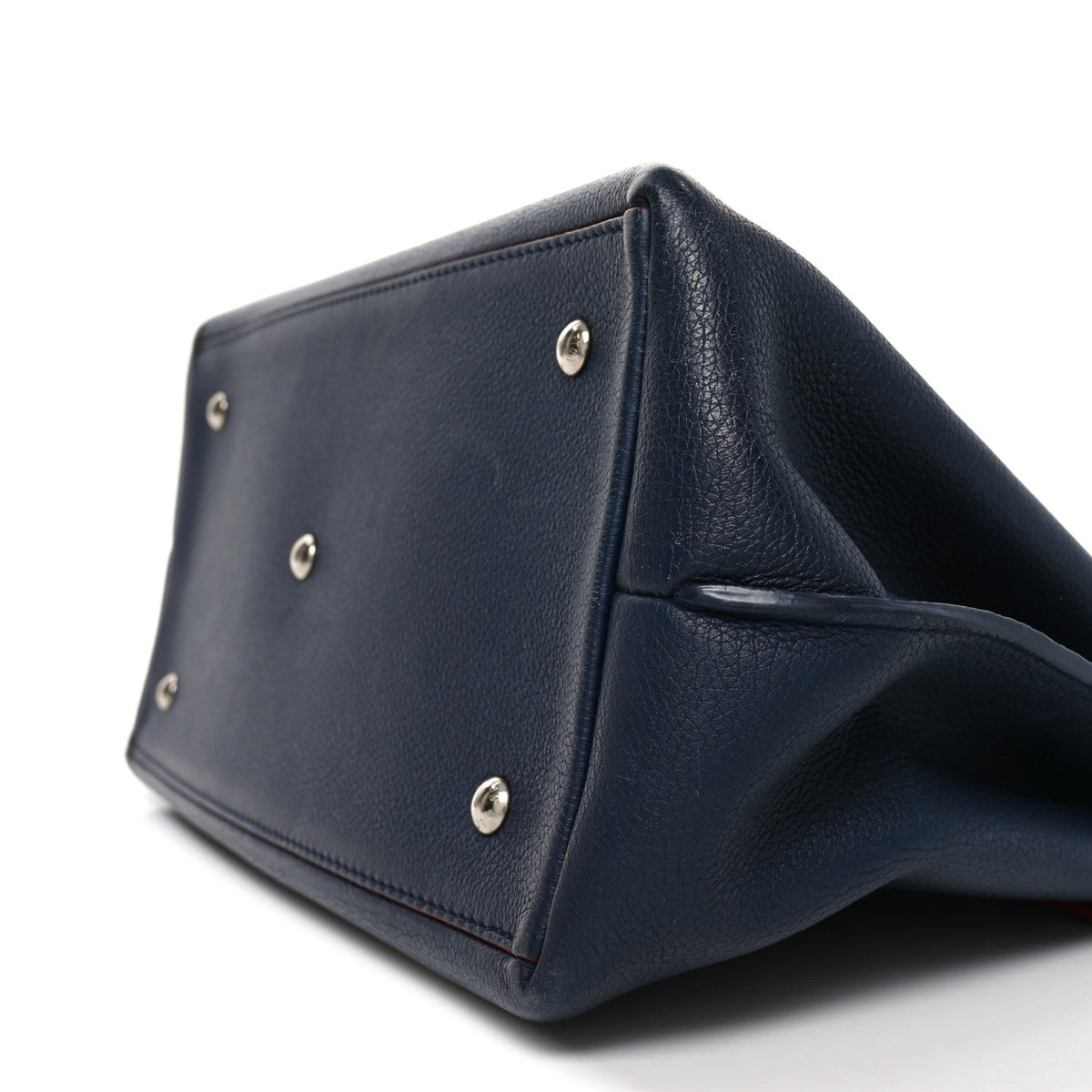 Calfskin Lockme Day Marine Rouge
