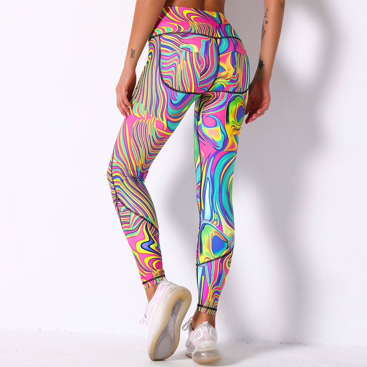 Comfortable Breathable Digital Print Yoga Pants High Waist Slim Sports Leggings