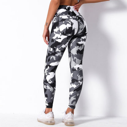 Comfortable Breathable Digital Print Yoga Pants High Waist Slim Sports Leggings