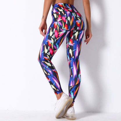 Comfortable Breathable Digital Print Yoga Pants High Waist Slim Sports Leggings