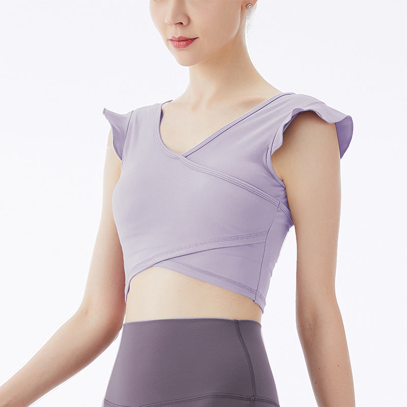Lotus Leaf Summer New Tight Fitting Women'S Yoga Sports Vest Women'S Running Quick Drying Fitness Clothes Sleeveless Body Top