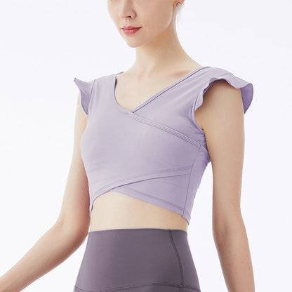 Lotus Leaf Summer New Tight Fitting Women'S Yoga Sports Vest Women'S Running Quick Drying Fitness Clothes Sleeveless Body Top