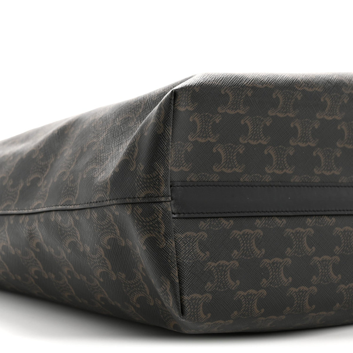 Triomphe Canvas Calfskin Wave Print Museum Bag Black