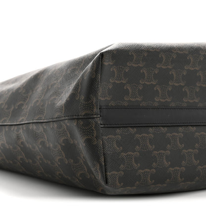 Triomphe Canvas Calfskin Wave Print Museum Bag Black