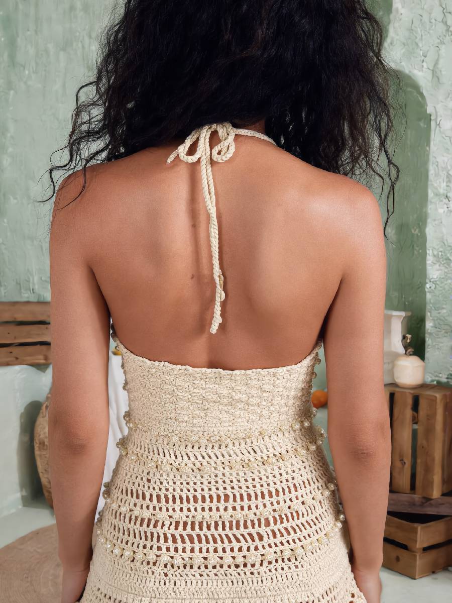 Zoey Pearl Knit Swimsuit Dress