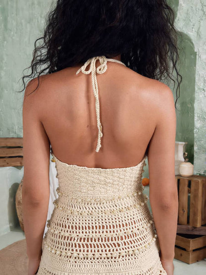 Zoey Pearl Knit Swimsuit Dress