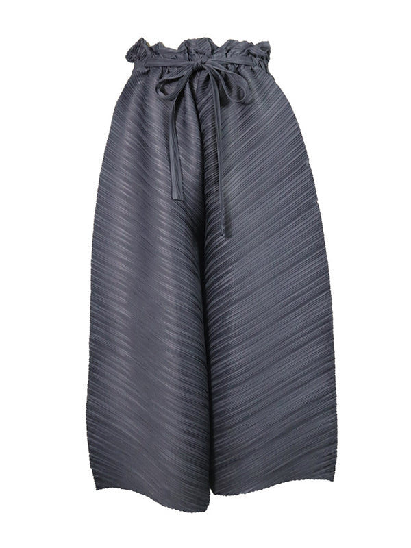 Loose Wide Leg  Pleated Casual Pants Bottoms