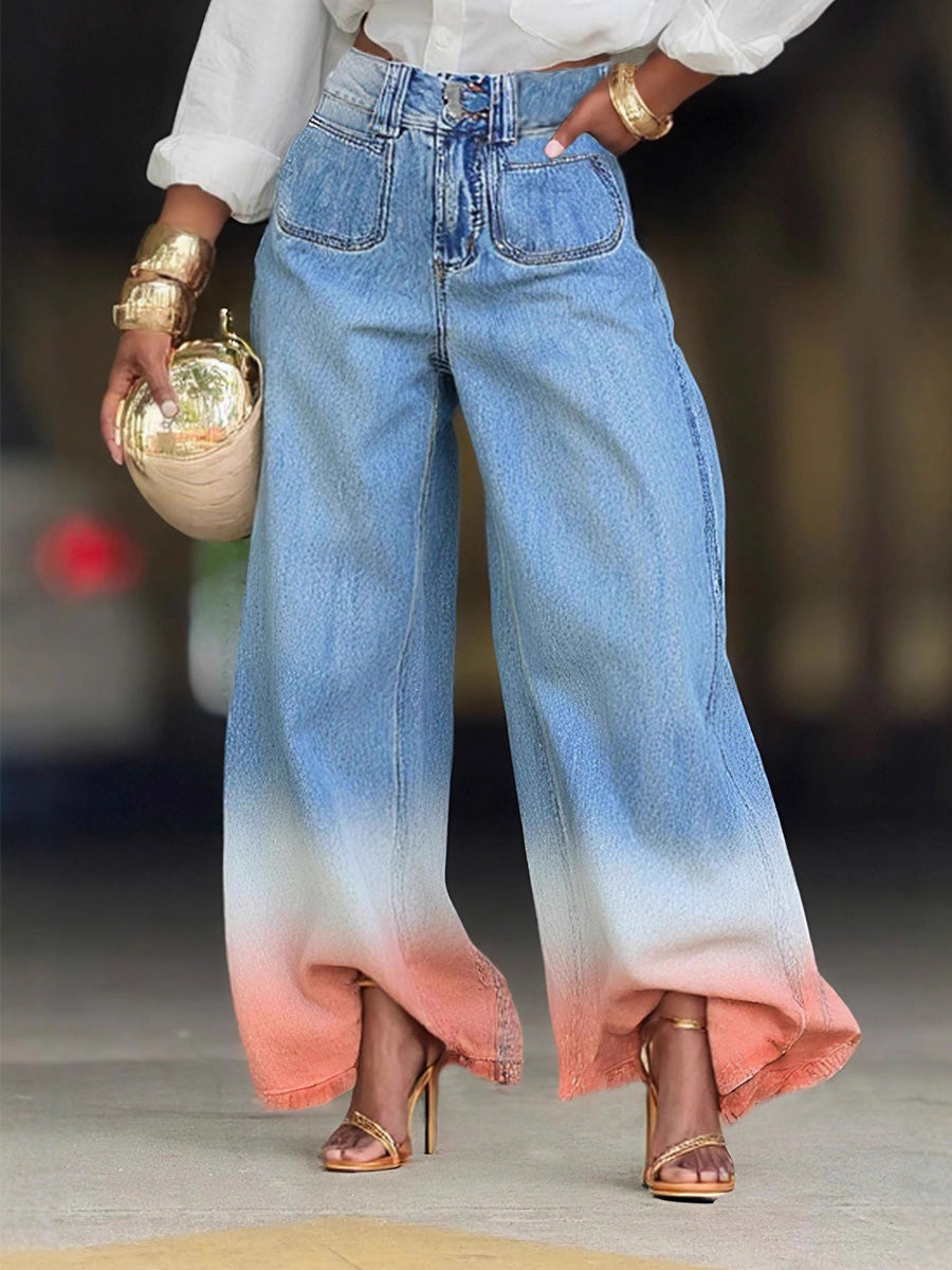 Celestia Gradient High-Waisted Jeans