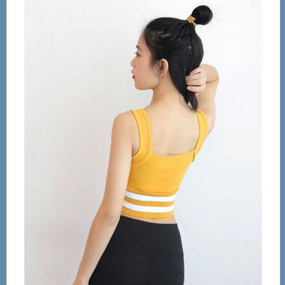 Sport Yoga Bra Women Wearing Fitness Underwear Shock-Proof Gathered Running Bra Front Zipper Design Vest.