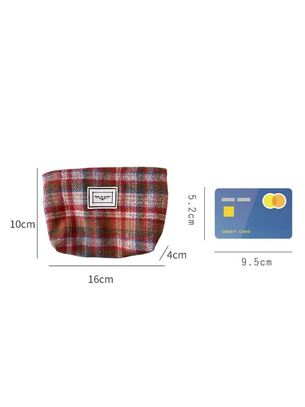 Cosbai - Cosmetic Bag with Classic Plaid Patterns