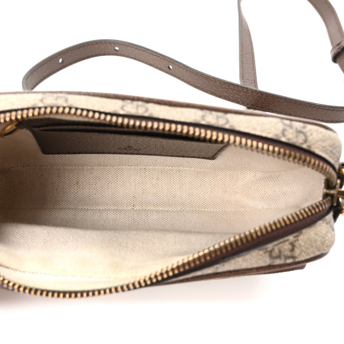 GG Supreme Monogram Textured Dollar Calfskin Web Mini Ophidia Convertible Shoulder Bag Beige Ebony New Acero