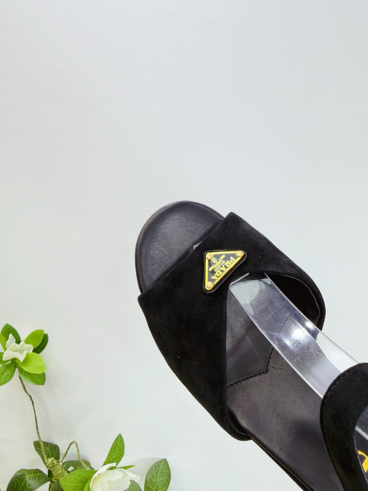 PRA 26SS Platform Sandals 75 Black Suede Sheepskin 592387