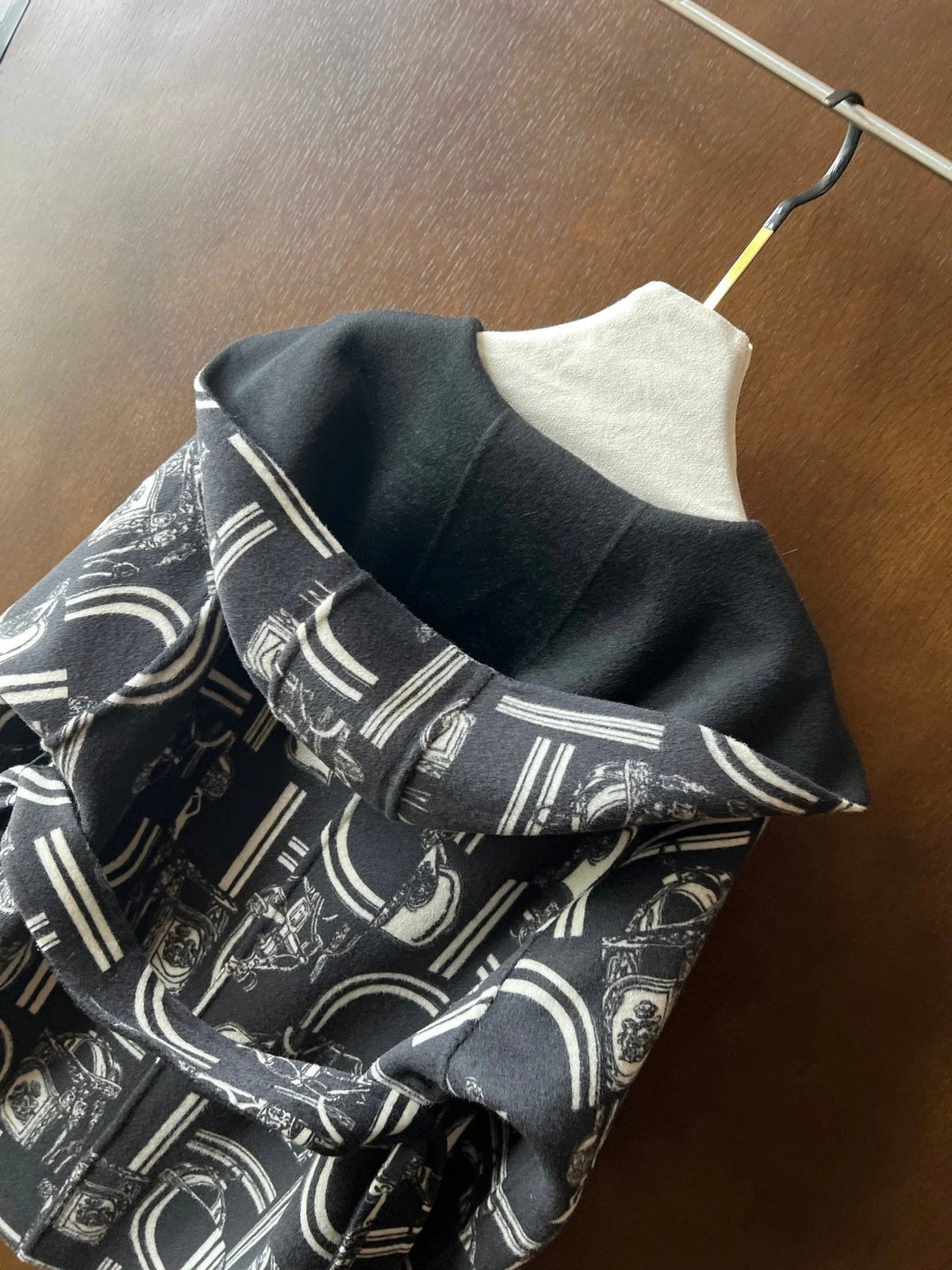 HERMES 25S REVERSIBLE LONG HOODED COAT 047