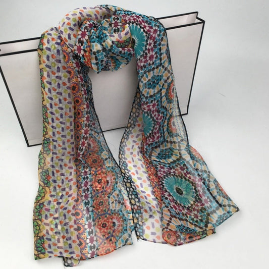 Scarvii - Boho Flowy Thin Scarf - Soft &amp; Breathable