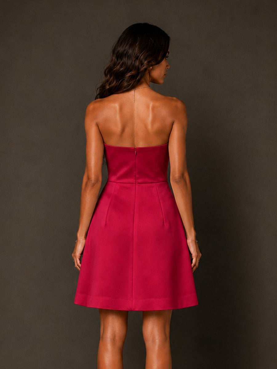 Annabelle 3D Floral Embroidered Strapless Mini Dress