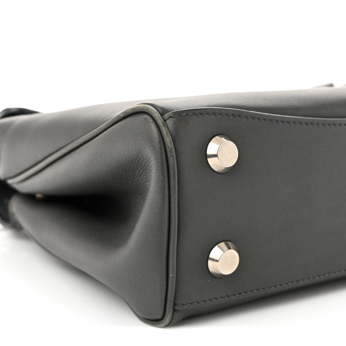 Natural Smooth Calfskin Mini Rodeo Top Handle Handbag Grey