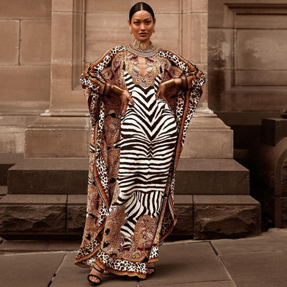 New Women'S Middle Eastern Printed Skirt Large Loose Robe