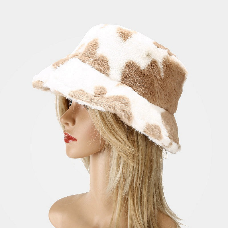 Colorful Cow Pattern Winter Bucket Hat