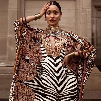 New Women'S Middle Eastern Printed Skirt Large Loose Robe