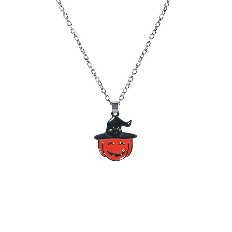 Halloween Ghost Skull Bat Pumpkin Pendant Necklace