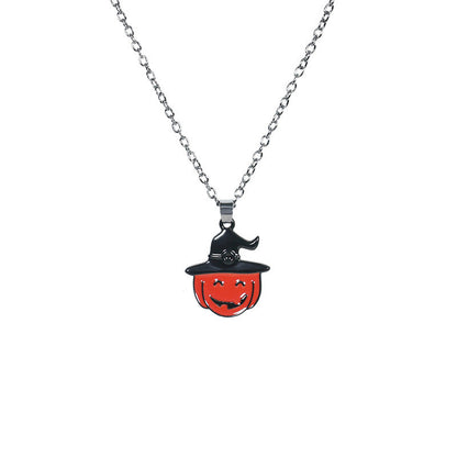Halloween Ghost Skull Bat Pumpkin Pendant Necklace