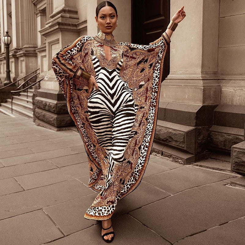 New Women'S Middle Eastern Printed Skirt Large Loose Robe