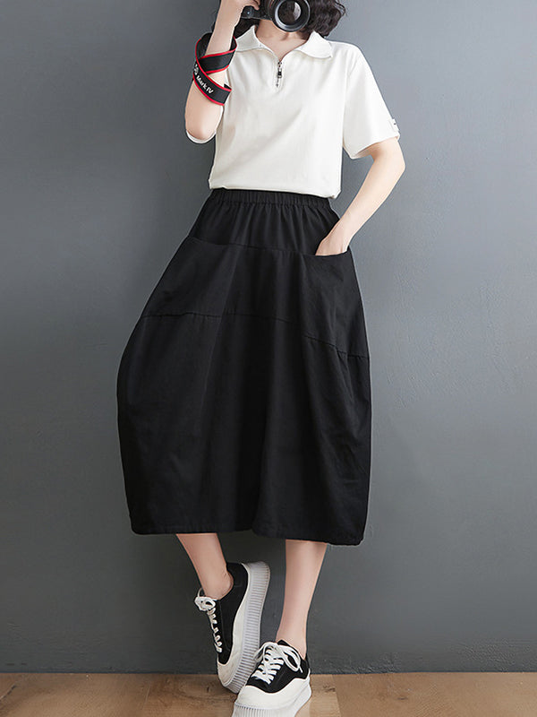 Casual Elasticity High Waisted Wide Leg Pants