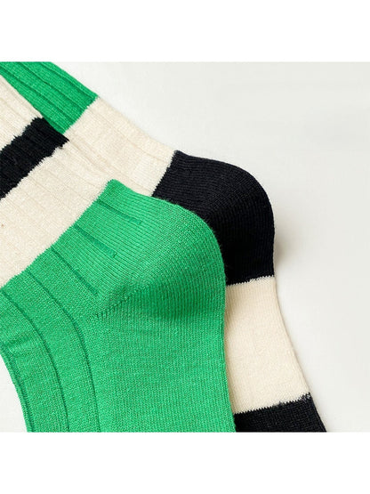 Rufia - Retro Stripe Crew Socks - Breathable &amp; Stylish