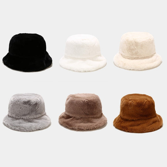 Vintage Simple Solid Color Winter Bucket Hats