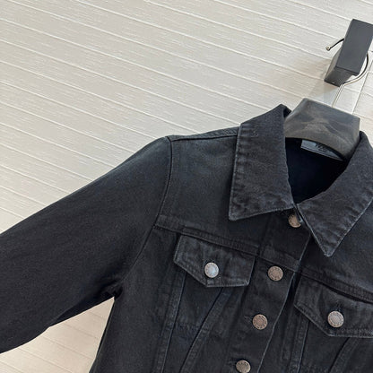 Prada Short Denim Jacket Black Cotton