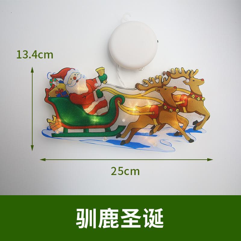 Led Christmas Decoration Lights Santa Claus Snowman Elk Shape Window Suction Cup Lights Holiday Decoration