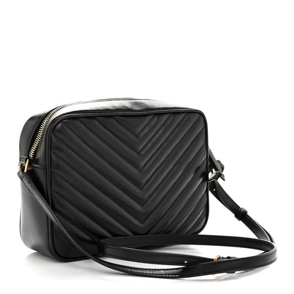 Calfskin Matelasse Monogram Lou Camera Bag Black