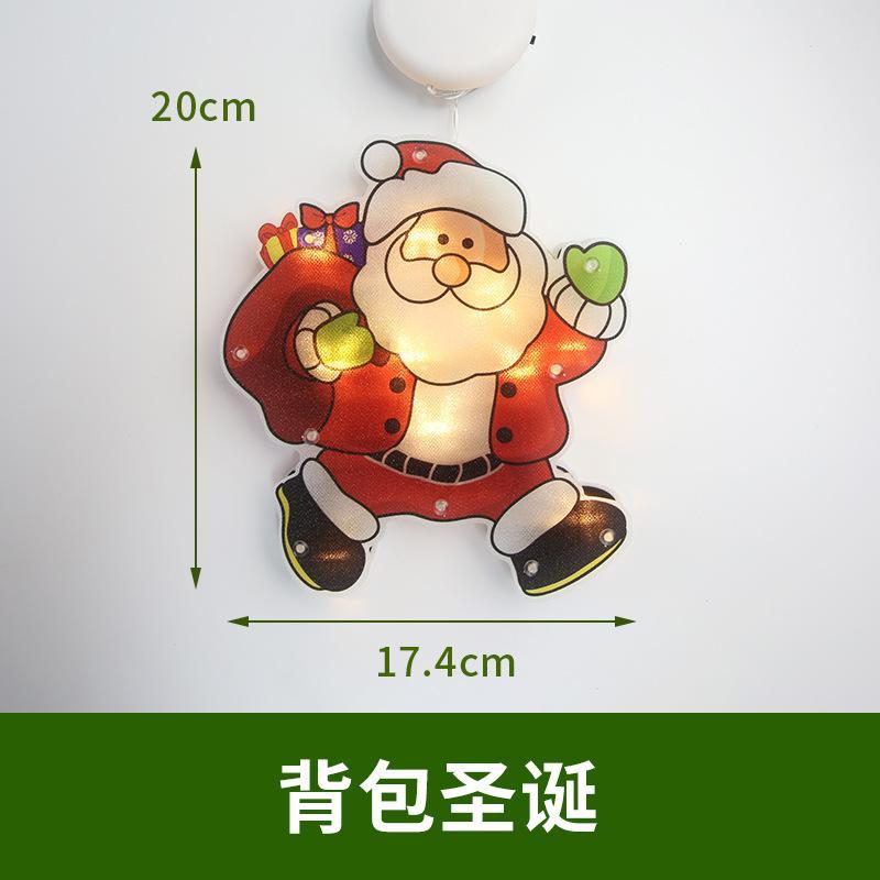 Led Christmas Decoration Lights Santa Claus Snowman Elk Shape Window Suction Cup Lights Holiday Decoration