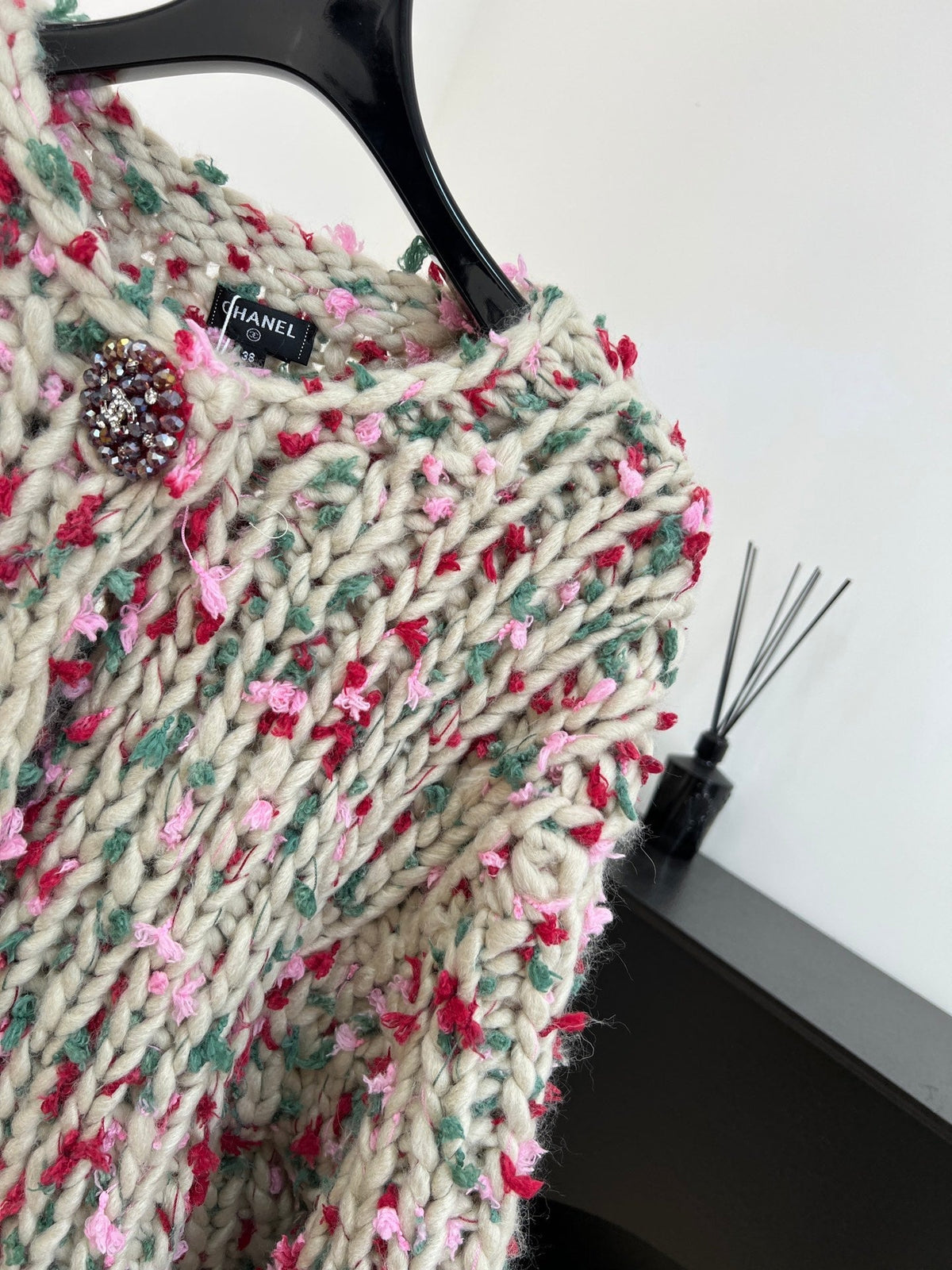 Chanel Hand-crocheted Colorful Pom-pom Coat Cashmere