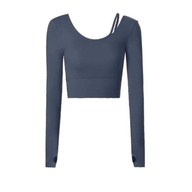 Yoga Clothes With Chest Pad Women'S Long-Sleeved Autumn And Winter Style Beautiful Back Fashion Tights And Quick-Drying Sportswear