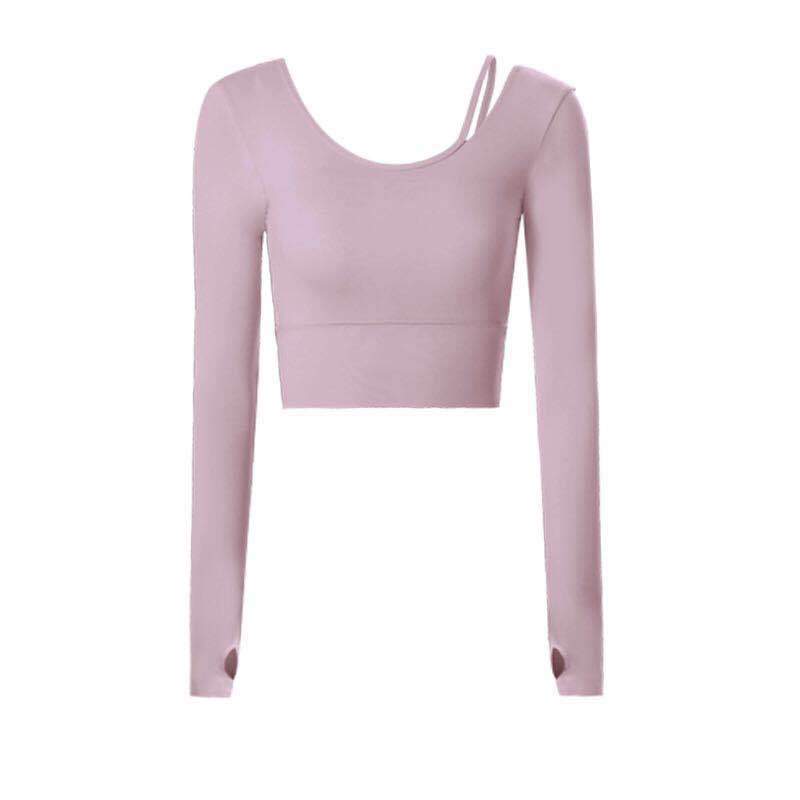Yoga Clothes With Chest Pad Women'S Long-Sleeved Autumn And Winter Style Beautiful Back Fashion Tights And Quick-Drying Sportswear