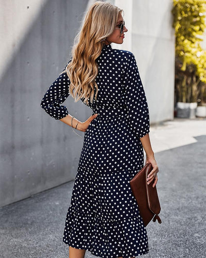 Original Design Innovative Women'S Spring/Summer 2021 Classic Wave Point Print Dress