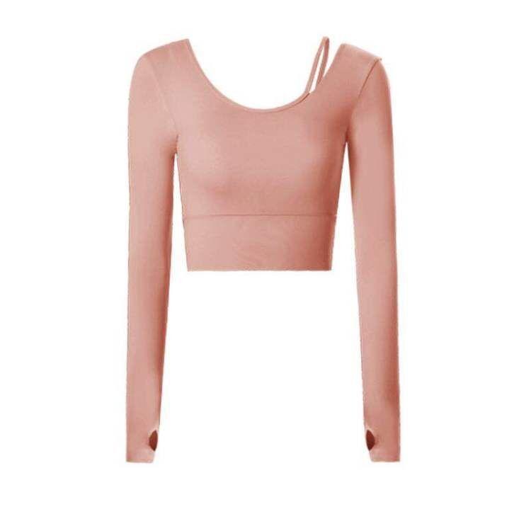 Yoga Clothes With Chest Pad Women'S Long-Sleeved Autumn And Winter Style Beautiful Back Fashion Tights And Quick-Drying Sportswear