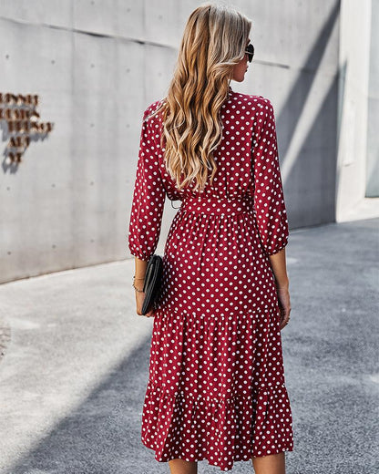 Original Design Innovative Women'S Spring/Summer 2021 Classic Wave Point Print Dress