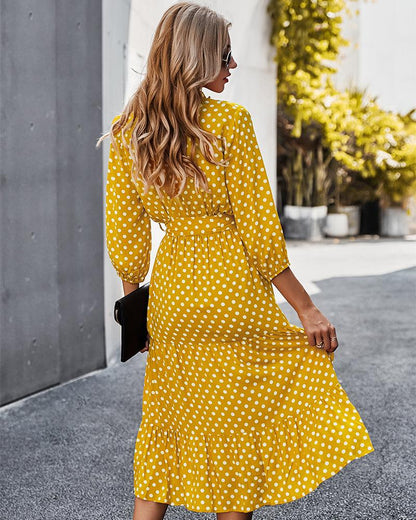 Original Design Innovative Women'S Spring/Summer 2021 Classic Wave Point Print Dress