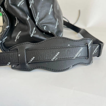 Balenciaga All Over Logo print calfskin large city bag