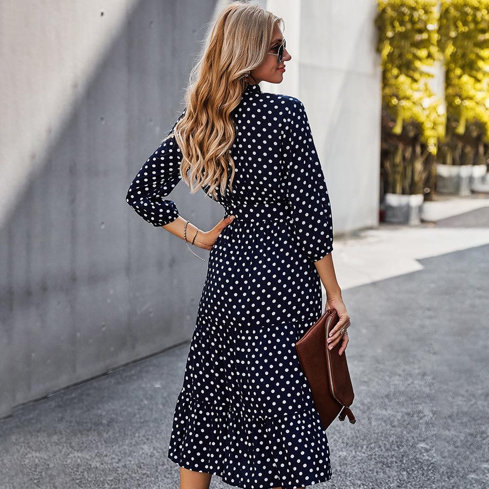 Original Design Innovative Women'S Spring/Summer 2021 Classic Wave Point Print Dress