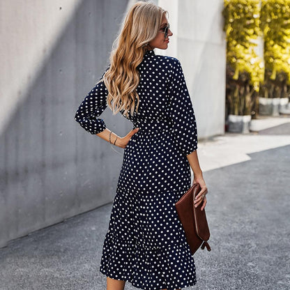 Original Design Innovative Women'S Spring/Summer 2021 Classic Wave Point Print Dress