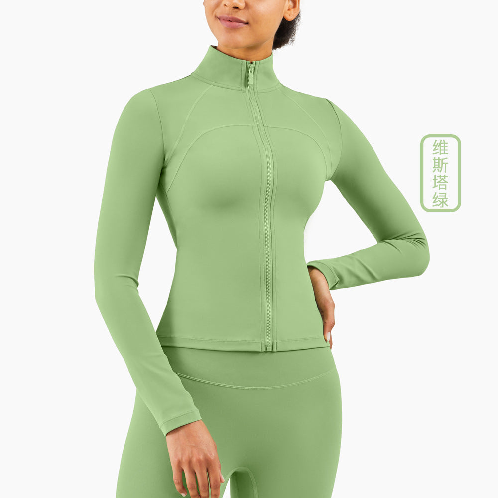 Stand-Up Fitness Long Sleeves Tight Running Sports Coat Thin Yoga Clothes