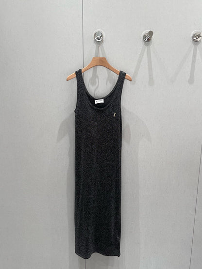 YSL 25 Round Neck Knitted Vest Dress Viscose Polyester 210355