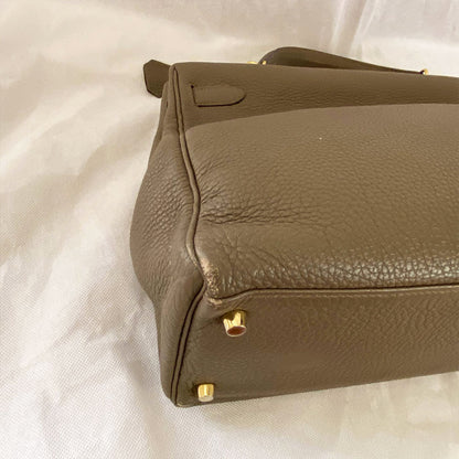 Hermès Kelly 35 Etain Togo Leather Handbag
