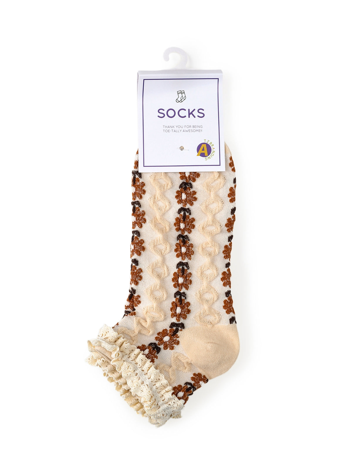 Rufia - Summer Floral Pattern Lace Trim Low-Cut Socks