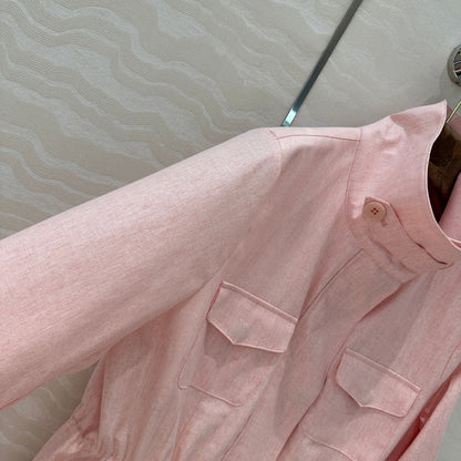LP 25 Stand-up Collar Jacket Pink Linen 265162