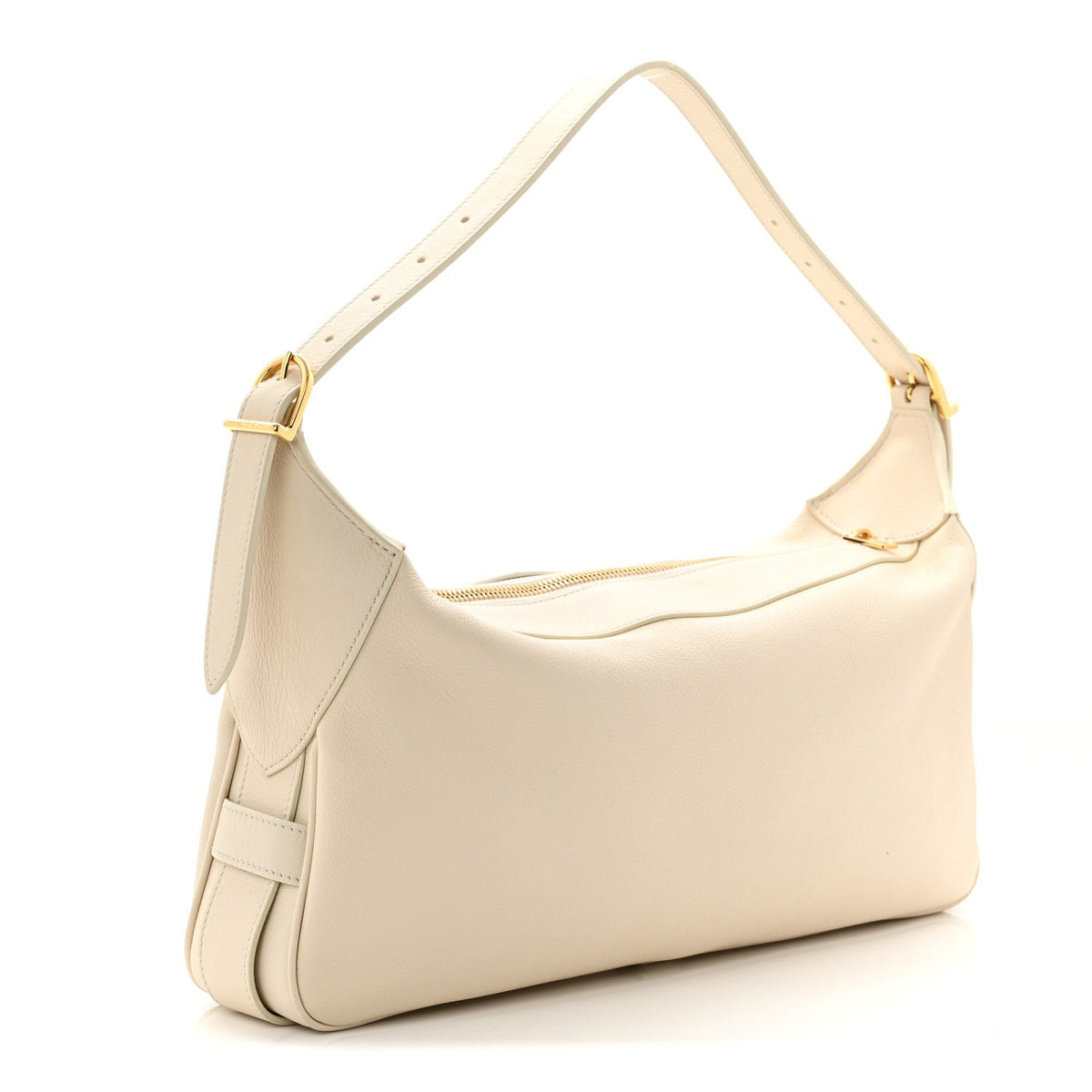 Supple Calfskin Medium Romy Shoulder Bag Rice